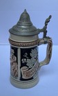 5    German Stein  7    With Pewter Hinged Lid  -vintage