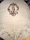 Antique Figural Lace Linen Tablecloth Hand Made W  Embroidered Insertions Yy540