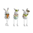 Bunny Shelf Sitters With Dangling Legs Rabbit Resin Figurines Indoor Tabletop 