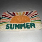 No Boundaries Beaded Multicolor Makeup Bag Wristlet Zip Inner Pockets