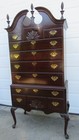 Ethan Allen Highboy Chest Of Drawers Cherry Chippendale 2 Pieces