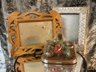 Vintage Hawaii Luau Tiki Bar Kitch Salt Pepper Frames Wood Carved Pineapple Lot