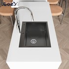 Cozy Stainless Steel Kitchen Sink  23  Single Bowl In Matte Black