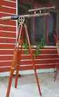 Antique Nautical Brass Telescope With Wooden Tripod Stand Maritime D  cor