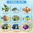 45 Pieces Fish Cut-outs Paper Colorful Classroom Decorations Tropical Fish Accen