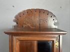 19thc Antique Victorian Era Eastlake Old Carved Flower Walnut Wall Curio Cabinet