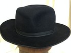 Vintage Vallvancino Black Fur Felt Wide Brim Fedora Hat Size 6 7 8 Wind Trolley