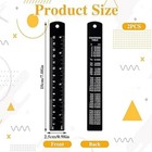 2pcs Metal Ruler Millimeters  6 Inch Stainless Steel Ruler With Metric Measur