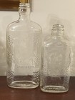 Lot Of 7 Vintage Embossed Glass Bottles Decanters Caro Cal Wine Grape