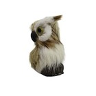 Owl Figurine Realistic Look Soft Faux Fur White And Brown 2  X 1 5  