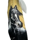 Hand Painted Feather   Arts   Crafts  southwest Art   Home Decor    Horse B w