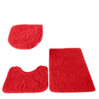 3-piece Solid Bathroom Bath Mat Contour Rug Set With Toilet Lid Cover  6 Mixture