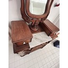 Antique Victorian Walnut Marble Top Dresser Wishbone Swivel Mirror Glove Boxes