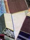Vintage Antique Crazy Patchwork Quilt  8 Patches With Border Handmade Excellent 