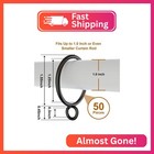 Gasrons 50 Packs Black Metal Curtain Rings With Eyelets  1 25 Inch Inner Diamete