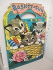 Basket Of Fun 1956 Kittens Merrill Die Cut Coloring Book Unused 32p