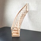 Dollhouse Right Curved Staircase Assembled 1 12 Scale Miniature Stairs Steps