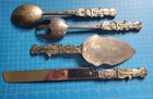 Vintage Godinger Silver Plated Over Copper Serving Utensil Set Music Instruments