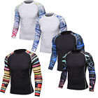 Men s Long Sleeve Swim Shirt Upf 50  Uv Protection Surfing Rash Guard Shirts 