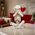 Skull Shelf Decor yoga Skeleton Figurine halloween Gothic Home Decor antique Sil