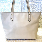 Coach Leather F58846 Crossgrain City Zip Top Tote Handbag - Chalk - Guc