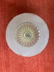 Vintage 1960 s Frosted Glass Floral Pattern Globe Ceiling Light Fixture