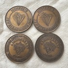 4 Pc Mcneel   s Jewelers 25 Dollar Anniversary Bronze Obsolete Trade Token Lot