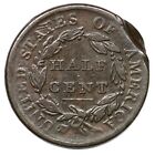1809 C-6 Tab Dbl Struck Classic Head Half Cent Coin 1 2c
