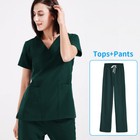 Medical Nurse Scrub Set Men Women Top Pants Unisex Straight Uniforms Hospital
