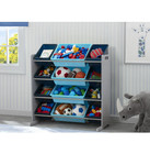 Delta Children 12 Bin Kids Toy Storage Organizer Greenguard Gold Gray Blue