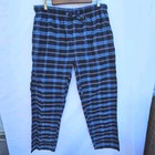 Norty Mens Blue Plaid Flannel Pajamas  Size Large  