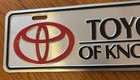 Toyota Of Knoxville  Tenn dealership Booster License Plate Tennessee Dealer