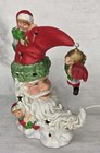 Vintage Santa   Elves Crescent Moon Light Table Lamp Christmas Decor 9  Read