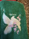 Vintage Christmas Fingertip Towels Lot Of 5 Retro Holiday Teddy Bear Wreath Dove