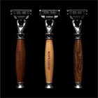 Men s Lodge Wood Handle Cartridge Razor  Mach3 Compatible 3-blade  1 Cart