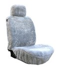 Premium Sheepskin Car Seat Cover - All Season Comfort And Light Gray Color