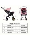 4-in-1 Baby Stroller Lightweight Foldable Cart Bi-directional Travel Basket