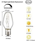 24 Pack C7 Night Light Bulbs  15 Watt Bulbs 15 Watts  Clear 