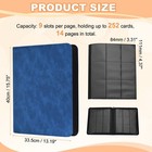 Card Binder 9 Pocket 252 Cards Zip Trading Card Binder For Tcg Denim Blue 