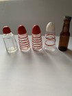 Vintage Red Stripe White Salt Pepper Shaker Beer Bottle Brown Lot 5 Kitchen 