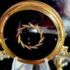 1940s Flair Of London Powder Compact Gold Black Rare Vanity Case Vtg Nwt Makeup