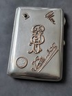 Jeweled  Gold Mounted Antique  Russian Imperial Silver Cigarette Case Box