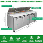 93   3 Door Refrigerated Pizza Prep Table Commercial Stainless Steel 30 8 Cu ft 