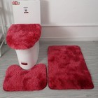 3pc Bathroom Rug Set Toilet Lid Cover Bath Mat Non-slip Absorbent Soft