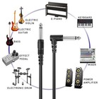 Electric Patch Cord Guitar Amplifier Amp Cable 10ft Right Angle Connector 2-pack