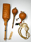 3 Antique Shaman Rattles From The Amazon Jungle