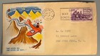 Wwii 1943 Military Assorted Cartoon Style Original Posted Stamp Covers  Lot Of 7