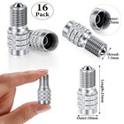 16 Pack Double Valve Stem Cap Inflate Tire Flow Through Tires Metallic 