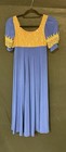 Custom Ballet Dress With Attached Leotard Blue With Gold Sequins Large child