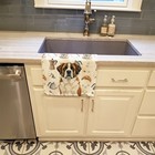 Caroline s Treasures Brindle And White Saint Bernard Coffee Bar Kitchen Towel